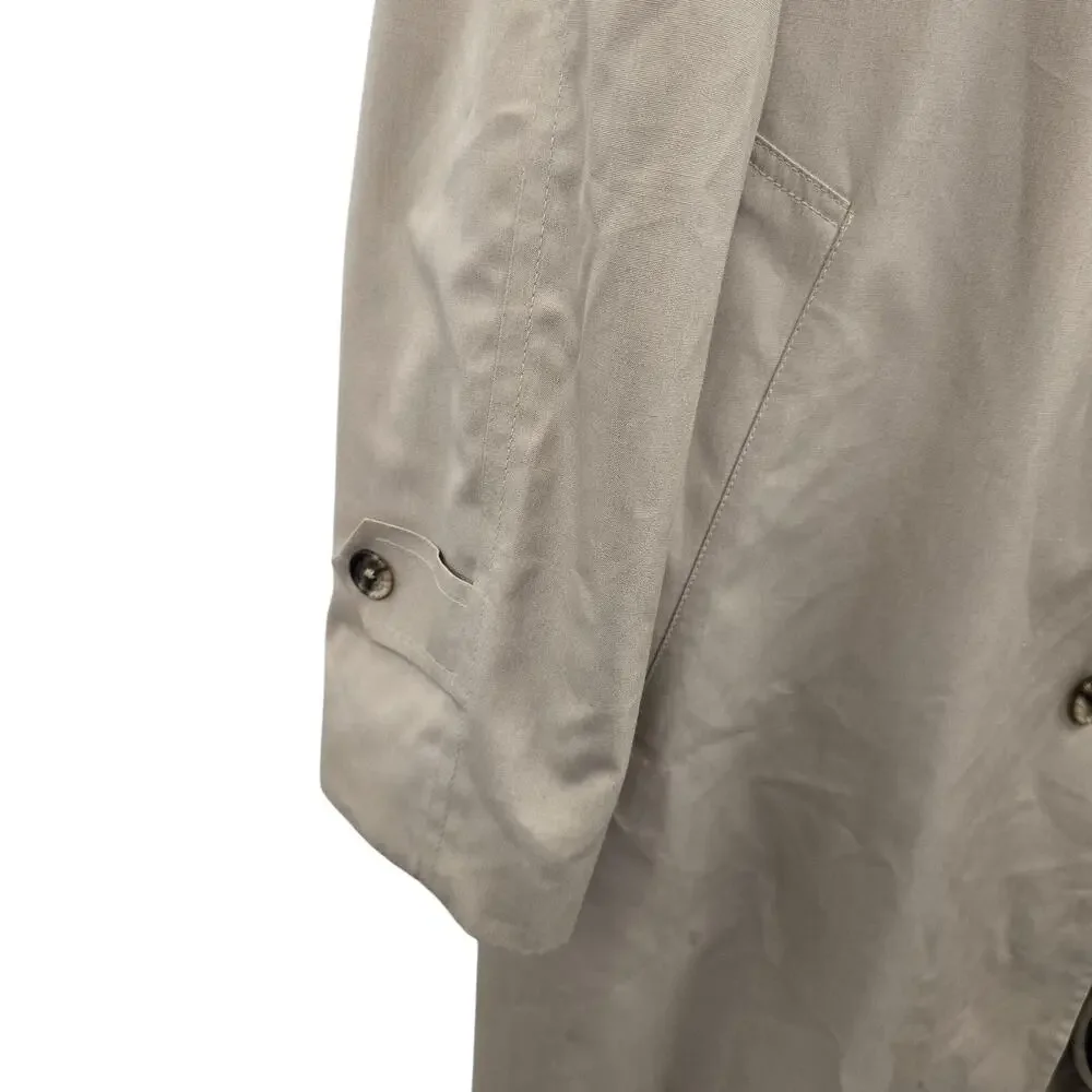 Vintage Christian Dior Coat Men 44 Beige Wool Lined Classic Trench 90s Monsieur